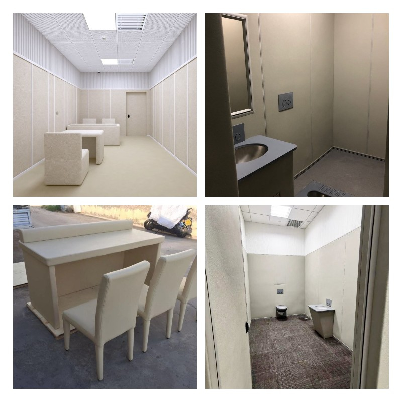 南充审讯室桌椅防撞软包家具案例建设